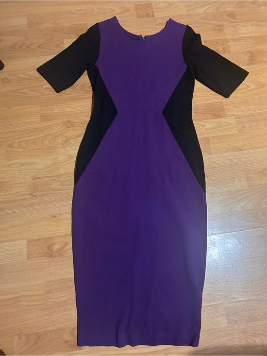 Felicity & Coco Dresses & Skirts - Felicity & Coco Gently Used Purple and Black Midi Sheath Dress Size Small